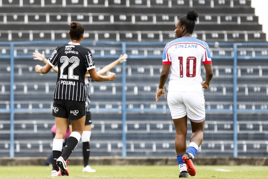 Poliana durante a partida entre Corinthians e Bahia, pelo Brasileiro Feminino