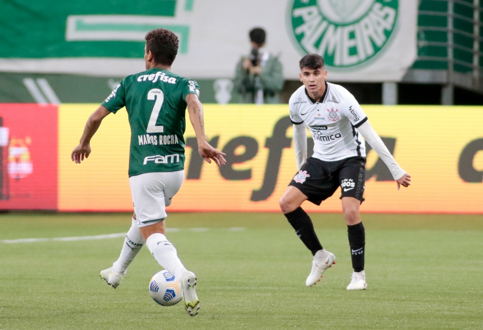 ngelo Araos no Drbi entre Corinthians e Palmeiras, no Allianz Parque, pelo Brasileiro