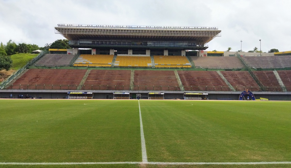 Estdio Pituau pronto para receber a partida entre Corinthians e Bahia, pelo Brasileiro