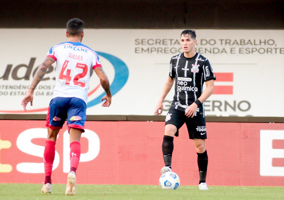 Mateus Vital na partida entre Corinthians e Bahia, pelo Brasileiro, em Pituaçu