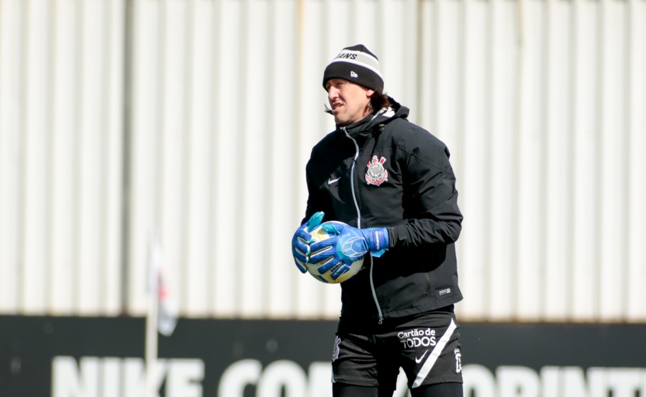 Cssio durante treino do Corinthians em preparao para duelo contra o Flamengo