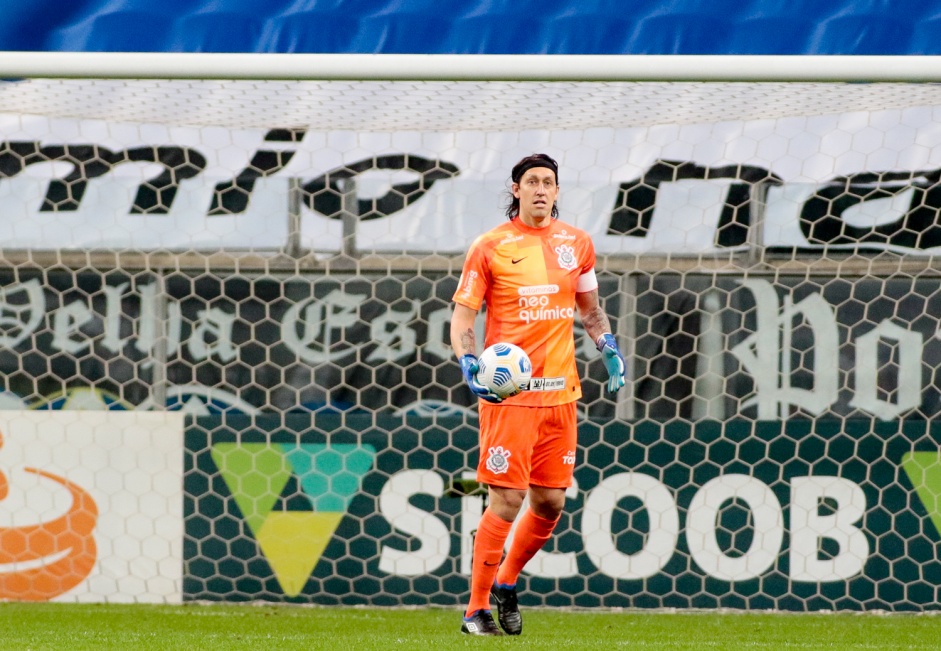 Arqueiro Cssio durante partida entre Corinthians e Grmio, pelo Campeonato Brasileiro