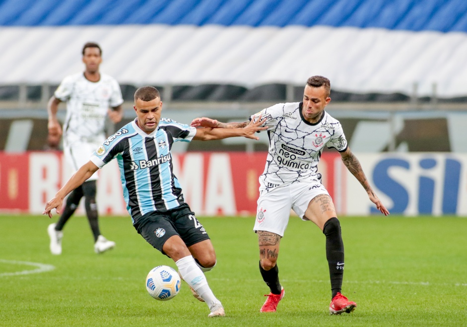 Luan durante partida entre Corinthians e Grmio, pelo Campeonato Brasileiro