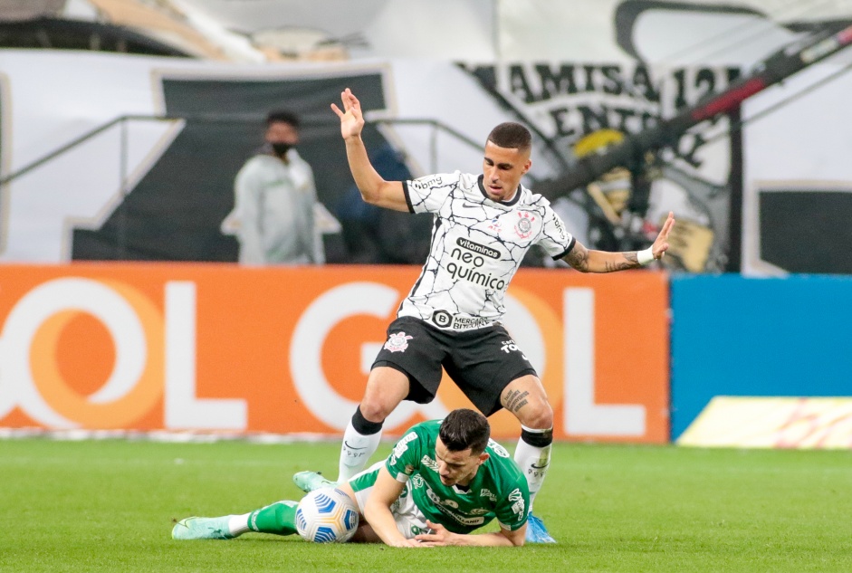 Gabriel atuando no jogo entre Corinthians e Juventude, pelo Campeonato Brasileiro
