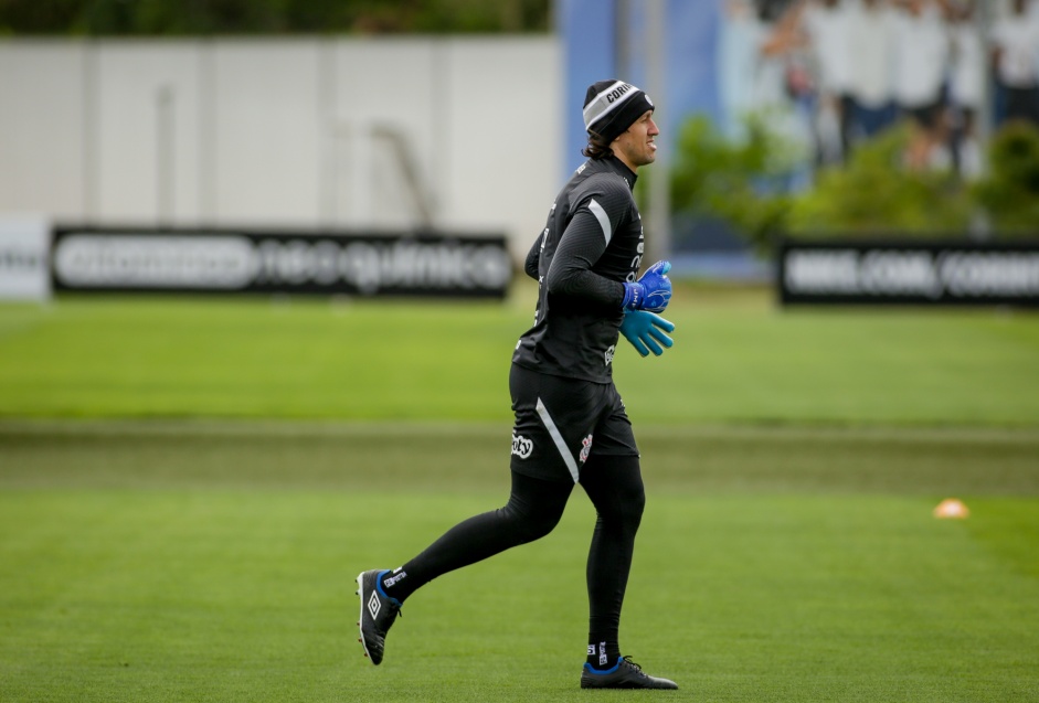 Cássio durante treino preparatório para o Dérbi entre Corinthians e Palmeiras