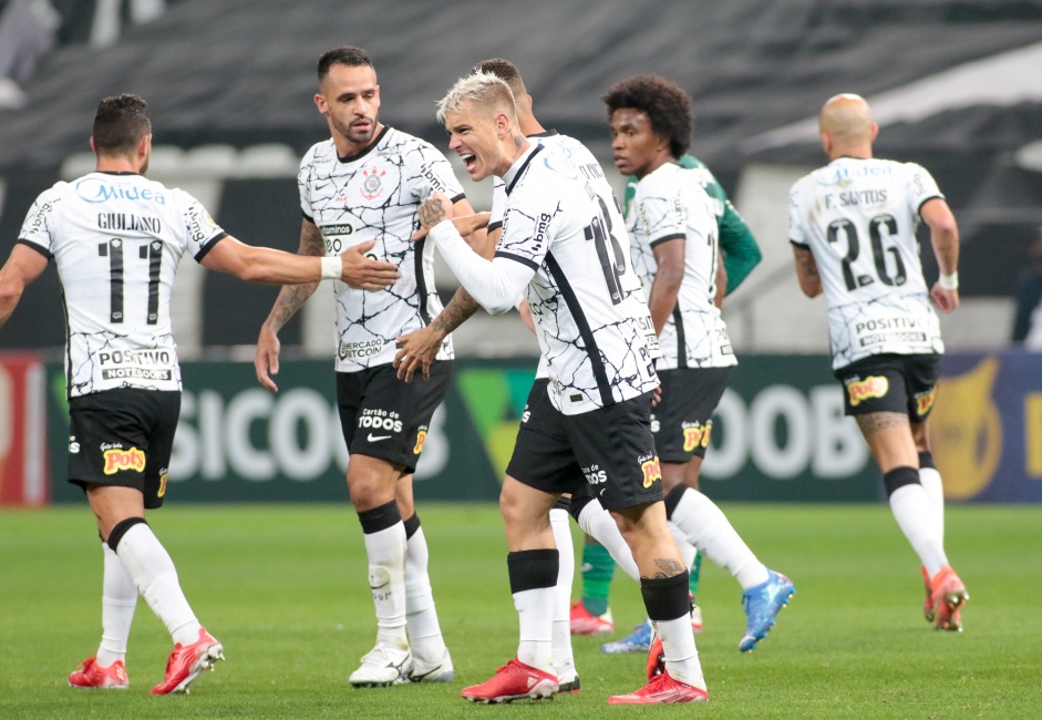 Rger Guedes marcou os dois gols do Corinthians na partida contra o Palmeiras, pelo Brasileiro