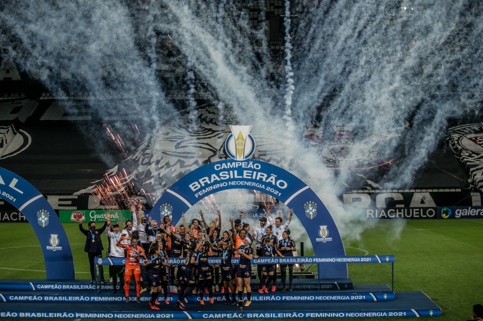 Corinthians comemorou em 2021 a conquista do tricampeonato do Brasileiro Feminino