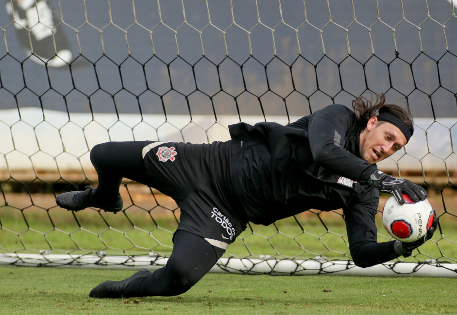 Cássio durante treino do Corinthians no CT Joaquim Grava Cássio durante treino do Corinthians no CT Joaquim Grava