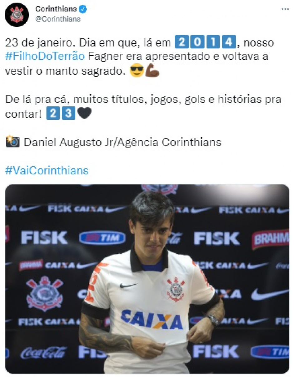 Retorno de Fagner ao Corinthians completa oito anos neste domingo ...