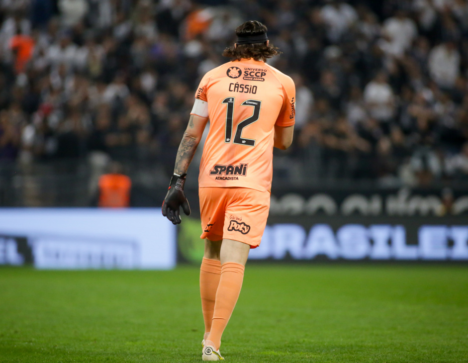 Cssio em ao durante a derrota do Corinthians para o Palmeiras, no sbado