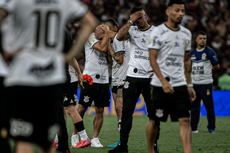 Elenco do Corinthians aps derrota para o Flamengo