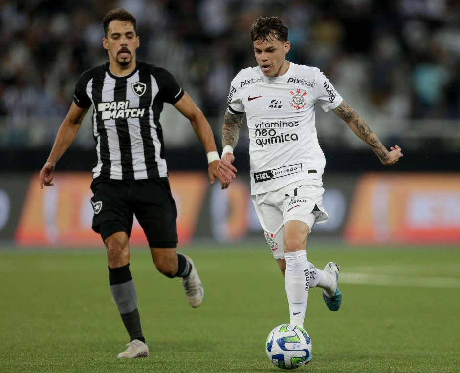 Barletta em ao na partida do Corinthians com o Botafogo, pelo Brasileiro 2023