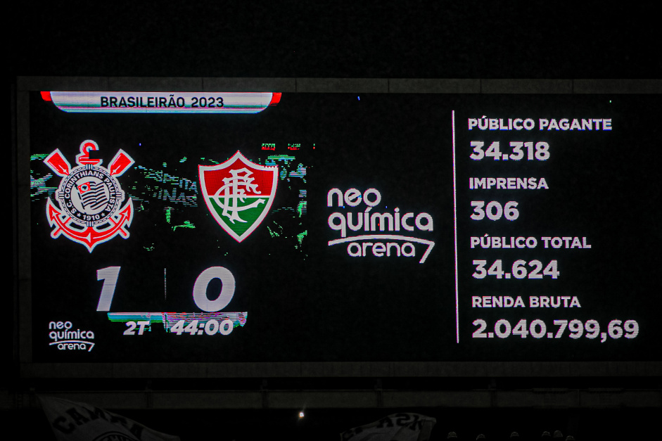 Renda e pblico do Corinthians na vitria contra o Fluminense, na Neo Qumica Arena